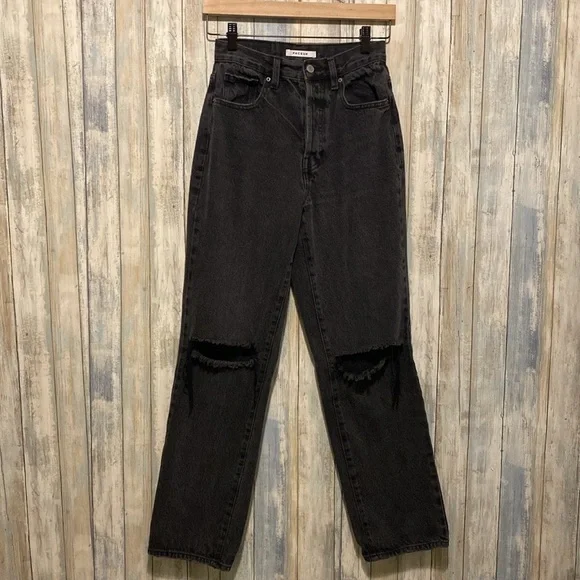 Womens NWOT PacSun Eco Black Distressed Dad Jeans | Size 26 - Picture 11 of 11